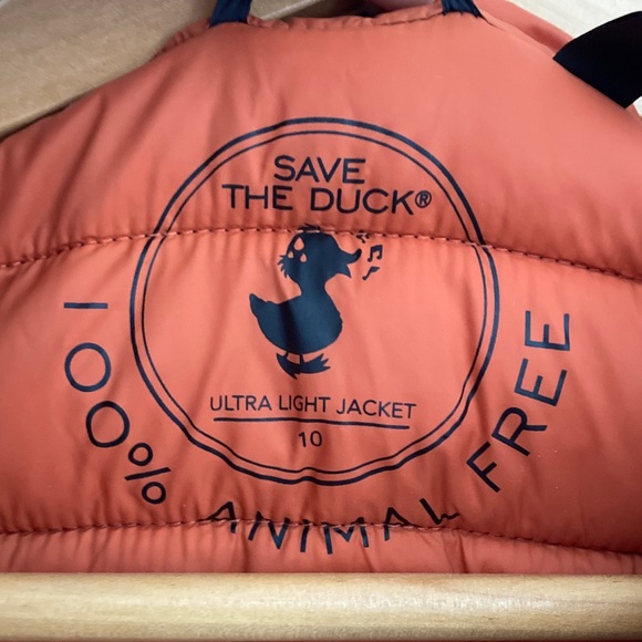 SAVE THE DUCK Black and Orange Kids Puffer Jacket Size 10 - Picture 2 of 7